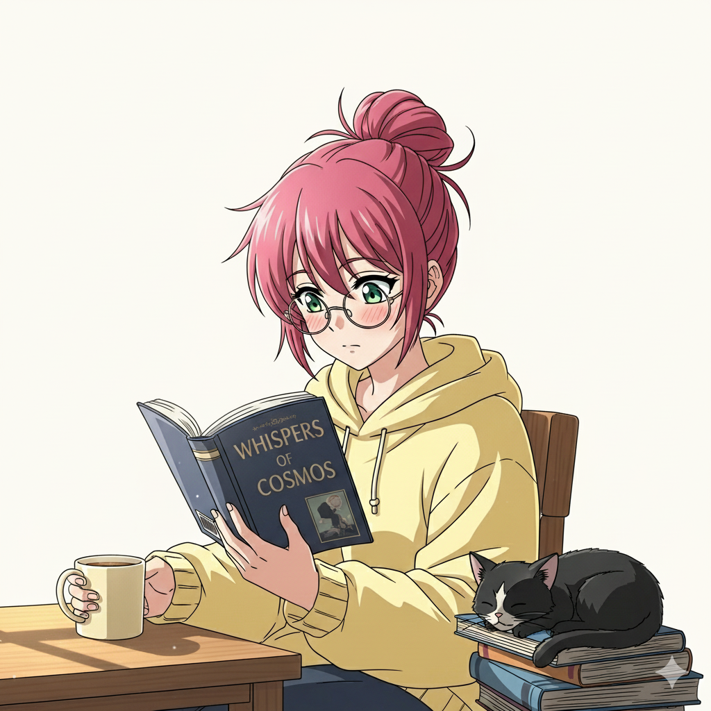 character reading book